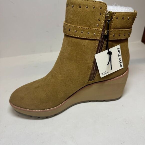 Anne Klein Womens 5.5 M Natural Fabric Wedge Ankle Booties NIB HY8 - Picture 4 of 4